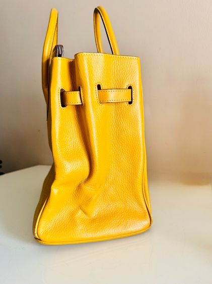 BK35 Yellow Soleil PHW Stamp M Bag หนังแข็ง อะไหล่สวย รูปที่ 5
