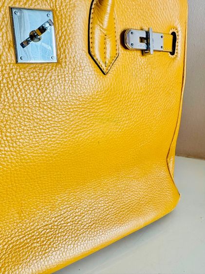 BK35 Yellow Soleil PHW Stamp M Bag หนังแข็ง อะไหล่สวย รูปที่ 8