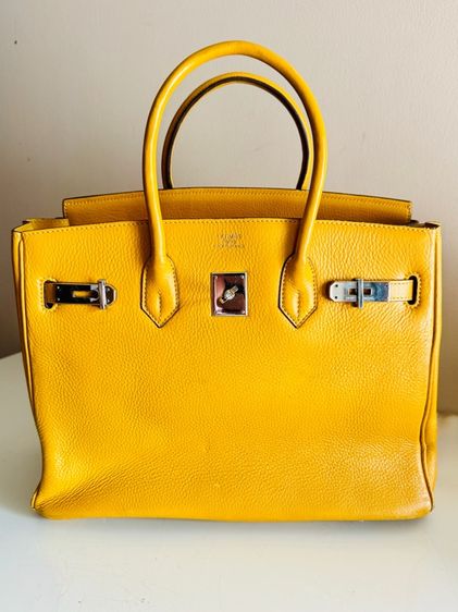 BK35 Yellow Soleil PHW Stamp M Bag หนังแข็ง อะไหล่สวย รูปที่ 10