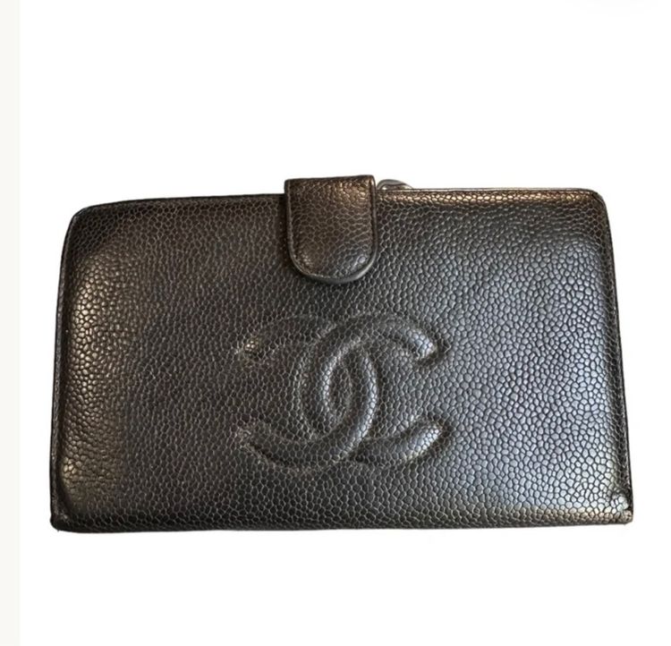Chanel CC stitch long bi-fold wallet