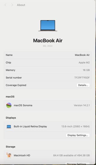 Macbook Air M2 16GB 512GB 2022 สี Starlight (CTO) รูปที่ 11