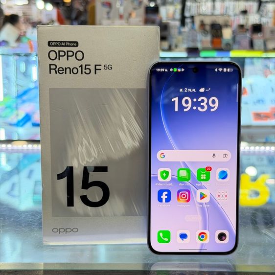 OPPO Reno 15F 5G สีฟ้า(Aurora Blue) เครื่องศูนย์ สภาพสวยมากๆ จอ6.57นิ้ว แรม8รอม256 กล้อง50ล้าน(3ตัว) ประกันศูนย์ยาวๆ🔥🔥