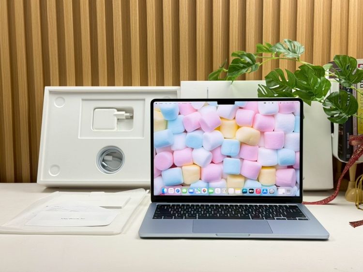 แมค โอเอส 16 กิกะไบต์ อื่นๆ ใช่ MacBook Air 13.6-inch M4 2025 Ram16GB SSD256GB SkyBlue apple care 29 April 2027 