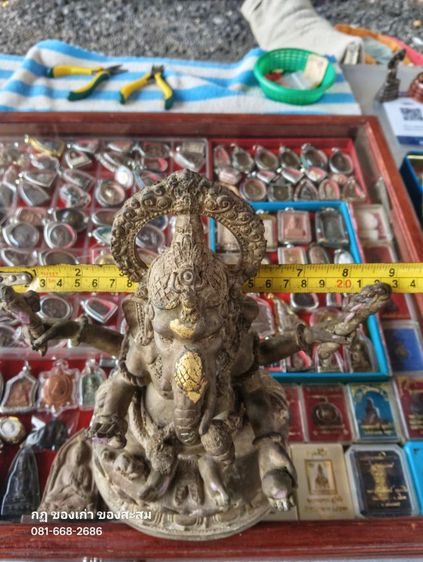 องค์พระพิฆเนศปางประทานพรเนื้อทองเหลืองเก่า(พระบ้าน) รูปที่ 8