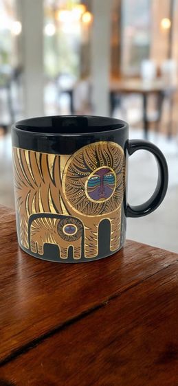 แก้วเซรามิกวินเทจ Laurel Burch แท้ ลายศิลปะ Folk Art สุดคลาสสิก