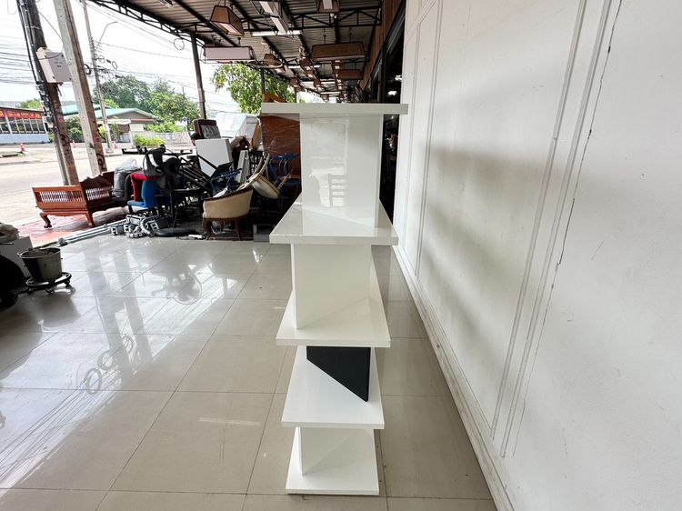 ชั้นโชว์ ชั้นวางของ โครงไม้ MDF ไฮกรอสสีขาวดำ  รูปที่ 4