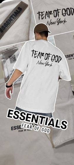 แขนสั้น เสื้อทีเชิ้ต ยืดขาว ESSENTIALS👕ลิมิเต็ด