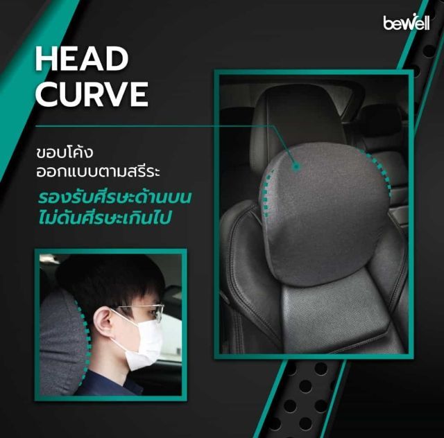 หมอนรองคอสำหรับรถยนต์ Bewell Car Seat Neck Cushion Gen2 (HC-005) รูปที่ 4