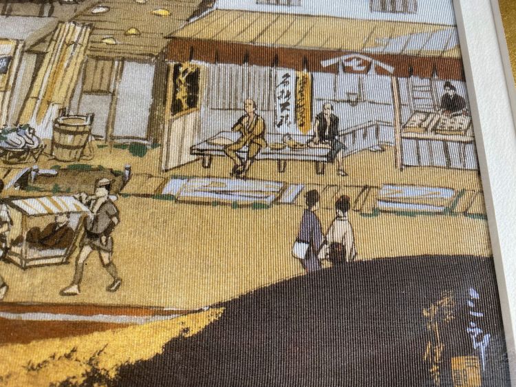 ภาพวาดสีน้ำบนพื้นผ้าวินเทจ สไตล์ญี่ปุ่นยุคโบราณ รูปที่ 2