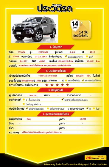 Toyota Fortuner 2019 2.4 G Utility-car ดีเซล ไม่ติดแก๊ส เกียร์อัตโนมัติ น้ำตาล รูปที่ 2