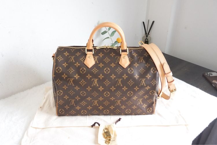 ไม่ระบุ น้ำตาล หนังแท้ louis vuitton speedy ban35 ปี2014