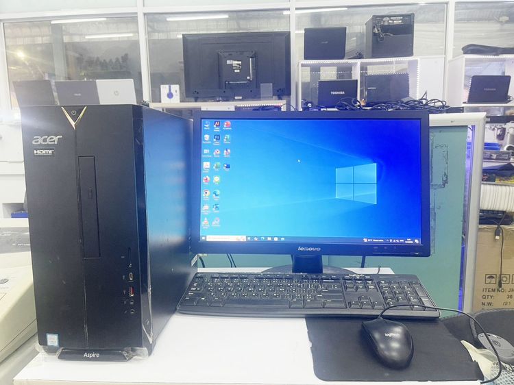 Lenovo วินโดว์ 16 กิกะไบต์ HDMI คอมชุด i3 Gen 8 16 GB GTX 1050Ti เล่นเกมส์ได้ ใช้งานได้ดี ราคาถูกใจ