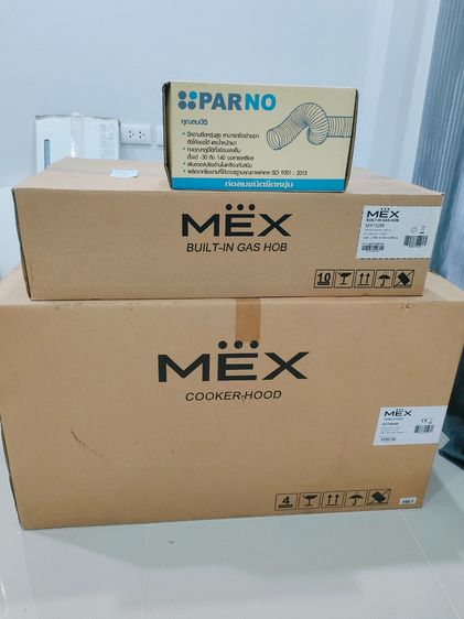 อุปกรณ์ในครัวอื่นๆ เตาแก๊สแบบฝัง + เครื่องดูดควัน MEX + ท่อลม PARNO (ยังไม่แกะกล่อง)