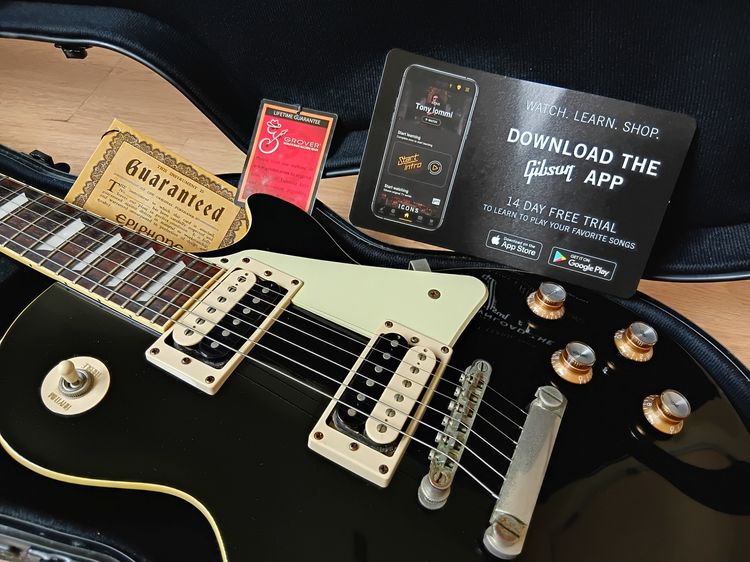 Epiphone Les Paul Classic พร้อมเคสไฟเบอร์อย่างดีคู่ตัว มีลูกกุญแจครบ (ลดราคาสุดๆ) รูปที่ 2