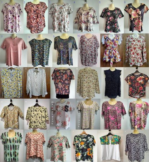 เสื้อสวยวินเทจ ลายดอกล้วน มือสอง พร้อมส่ง
