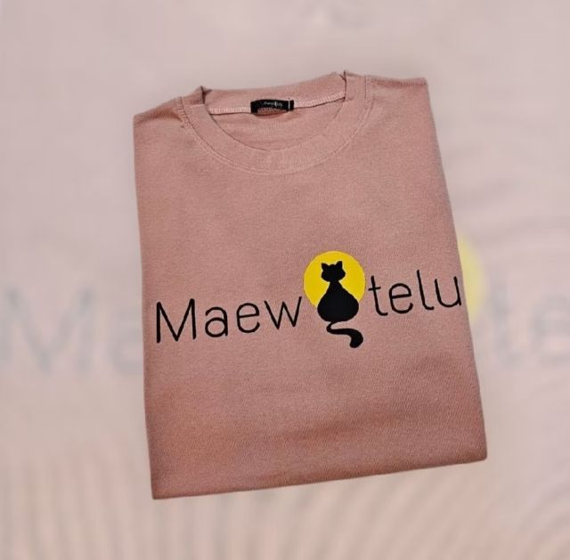 แขนสั้น M เสื้อทีเชิ้ต อื่นๆ เสื้อยืด "แมวเตลู"สีชมพู คอลเลคชั่น แมวมงคล ออกแบบพิเศษ ผ้านิ่ม ใส่สบาย ลายน่ารักมาก
