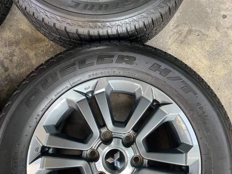 ✨ล้อแม็ก✨Mitsu Triton ขอบ 18 เทาหน้าเงา พร้อมยาง 265-60-18 Bridgestone♨️ปี 24♨️ รูปที่ 7