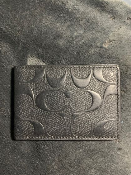 ชาย หนังแท้ Coach รุ่น 3-In-1 Wallet In Signature Leather สีดำ (Black) มือสองมีแต่ตัวลูกใส่บัตร ใบแม่ไม่มี อ่านก่อนซื้องดดราม่า