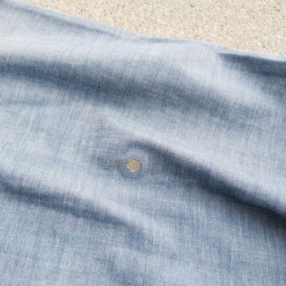 Vtg 70s Levi's Chambray Orange Tab Stone Snap Western Shirt Sky Blue Men Size L รูปที่ 8