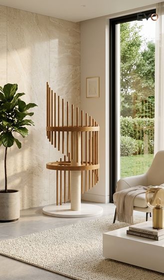 ของตกแต่งบ้านอื่นๆ EVO Spiral Luxury Cat Tower คอนโดแมวดีไซน์โมเดิร์น มินิมอล สำหรับบ้านหรู