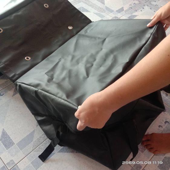 กระเป๋าใส่ของส่งพัสดุพาดเบาะมอเตอร์ไซต์ เป็นหนัง ขนาดใหญ่
