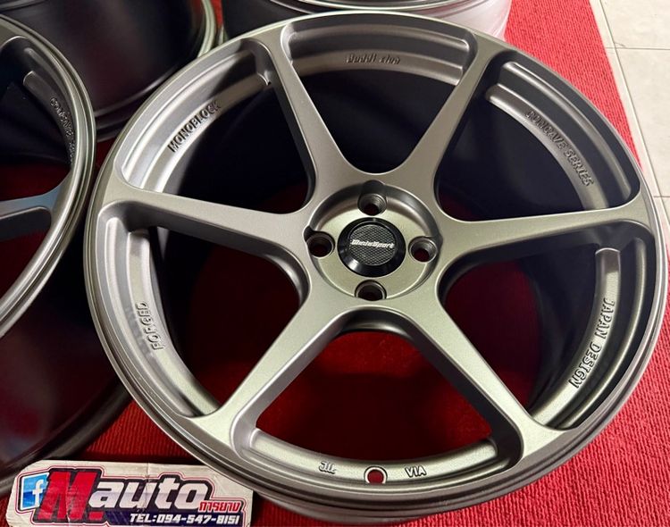 ล้อแม็กP1 สไตล์ฟรัช 17x9 4x100 ET30 สีเทากัล สวยงาม รูปที่ 6