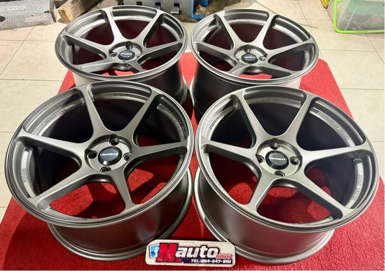 ล้อแม็กP1 สไตล์ฟรัช 17x9 4x100 ET30 สีเทากัล สวยงาม รูปที่ 13