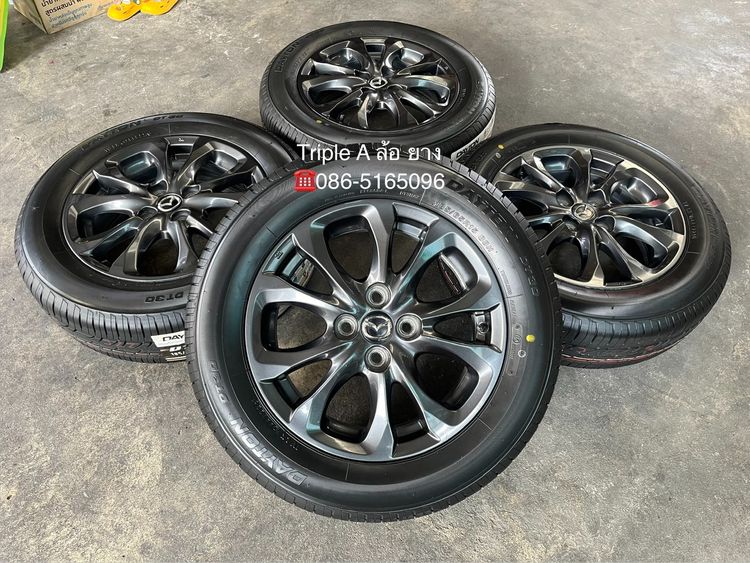 Enkai อะลูมิเนียมอัลลอย 15" ✨ล้อแม็ก✨Mazda 2 Skyactiv ขอบ 15 สีดำมิดไนท์ พร้อมยางใหม่💯185-65-15 DAYTON🚩ปี 26🚩