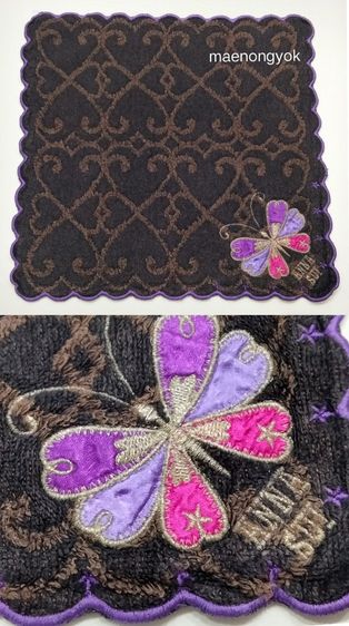 ผ้าเช็ดหน้าแบรนด์ anna sui สินค้ามือสองผ่านการซักเรียบร้อย รูปที่ 7
