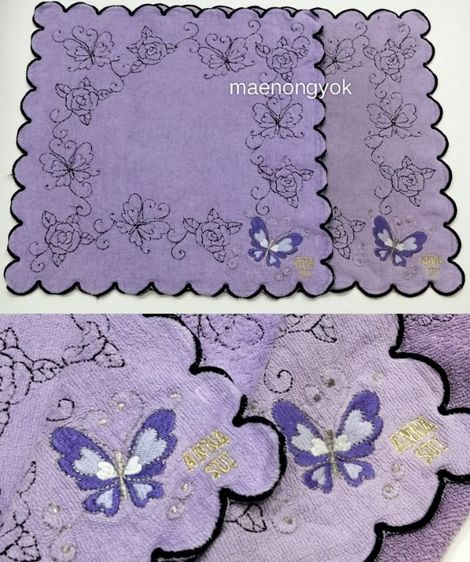 ผ้าเช็ดหน้าแบรนด์ anna sui สินค้ามือสองผ่านการซักเรียบร้อย รูปที่ 11