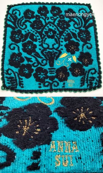 ผ้าเช็ดหน้าแบรนด์ anna sui สินค้ามือสองผ่านการซักเรียบร้อย รูปที่ 13