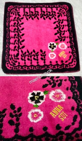 ผ้าเช็ดหน้าแบรนด์ anna sui สินค้ามือสองผ่านการซักเรียบร้อย รูปที่ 2
