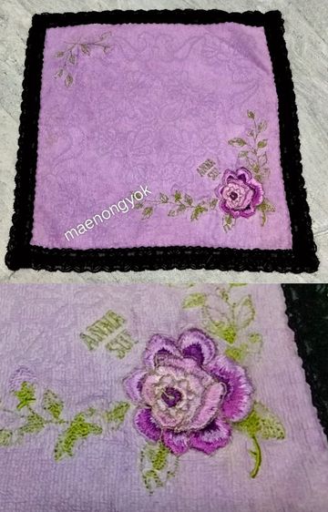 ผ้าเช็ดจาน ผ้าเช็ดหน้าแบรนด์ anna sui สินค้ามือสองผ่านการซักเรียบร้อย