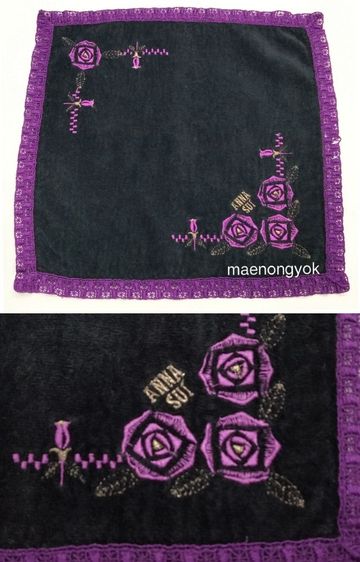 ผ้าเช็ดหน้าแบรนด์ anna sui สินค้ามือสองผ่านการซักเรียบร้อย รูปที่ 10