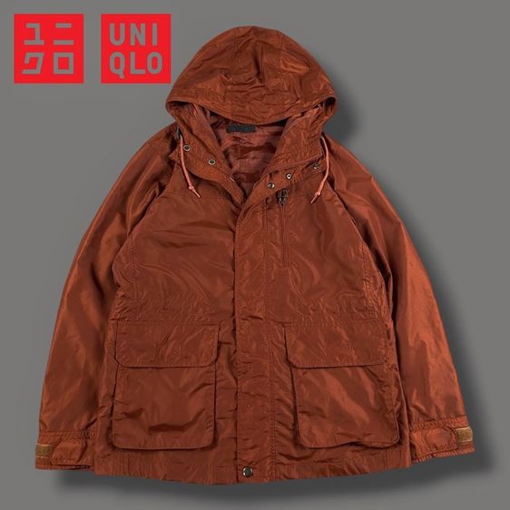 น้ำตาล แขนยาว เสื้อแจ็คเก็ต | เสื้อคลุม อื่นๆ เสื้อ jacket Uniqlo ผ้าร่ม มีฮู้ด 