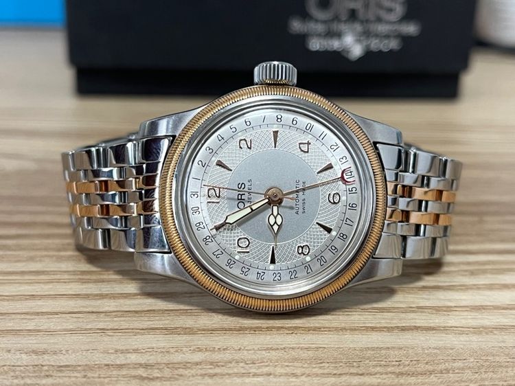 ขาว ORIS Big Crown  Ref.7551  AUTOMATIC MEN WATCH  Pink Gold  Bezel Men’Watch 