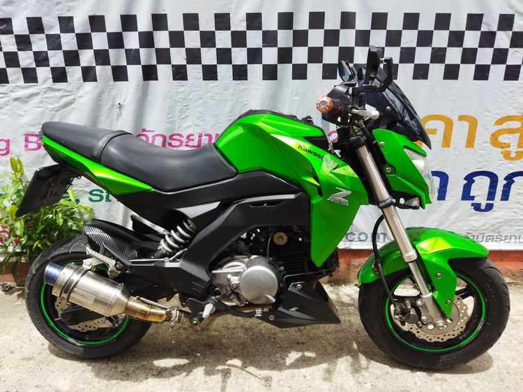 Kawasaki 2016 Z125 ตัวไม่มีครัชมือ สตาร์ทมือ รถบ้านสภาพดี เครื่องดี ท่อแต่งอย่างดี 