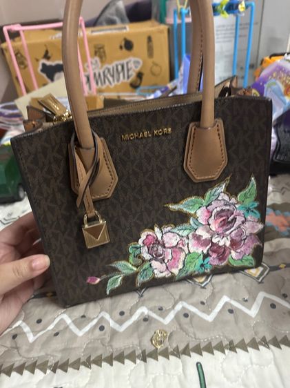 หญิง น้ำตาล หนังแท้ กระเป๋า Michael Kors (MK) Tote Bag