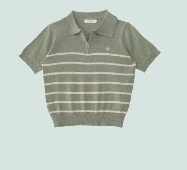แขนสั้น เขียว L อื่นๆ เสื้อโปโลซิปหน้า อก36-38" Avocado