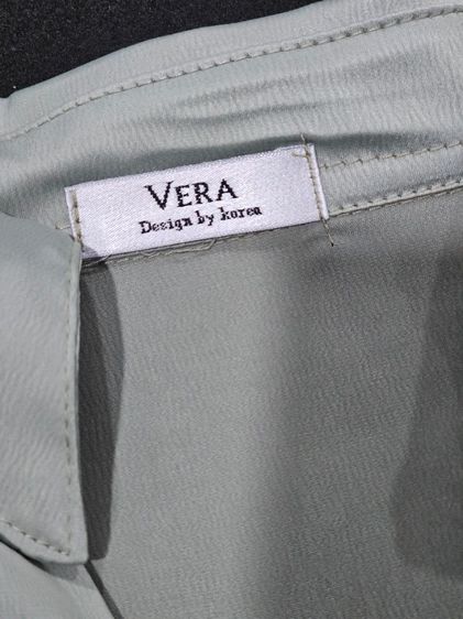 เดรสปกเชิ้ต ผ้าซาติน อก38" งานป้าย VERA รูปที่ 11
