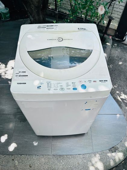  เครื่องซักผ้าฝาบนอัตโนมัติ Toshiba 6.5 กิโล รุ่นประหยัดไฟ ซักสะอาด มือสอง สภาพดี ใช้งานได้ปกติ