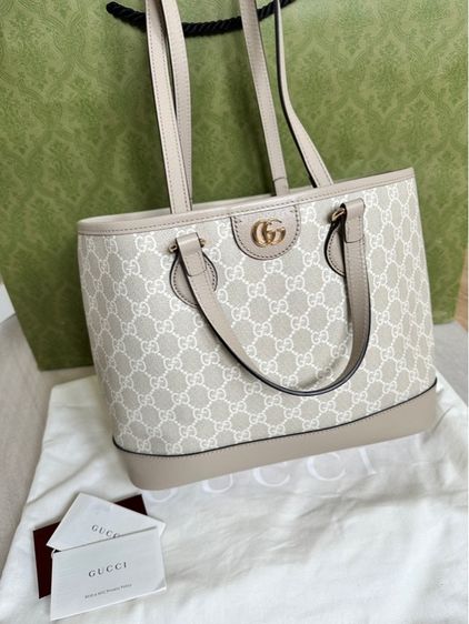 New Gucci tote medium bag.  สีเบจ  