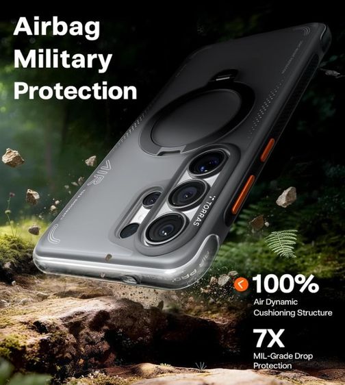 Torras Ostand Spin Q3 Air เคส Galaxy S26 Ultra - Shadow Black แถมฟิล์ม Hydrogel สภาพสวยๆ ใช้น้อย รูปที่ 6