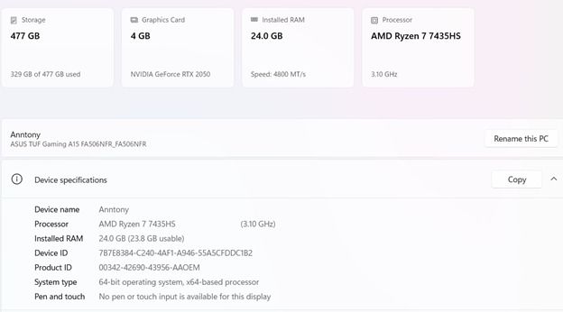 Notebook Asus TUF Gaming A15 รูปที่ 3