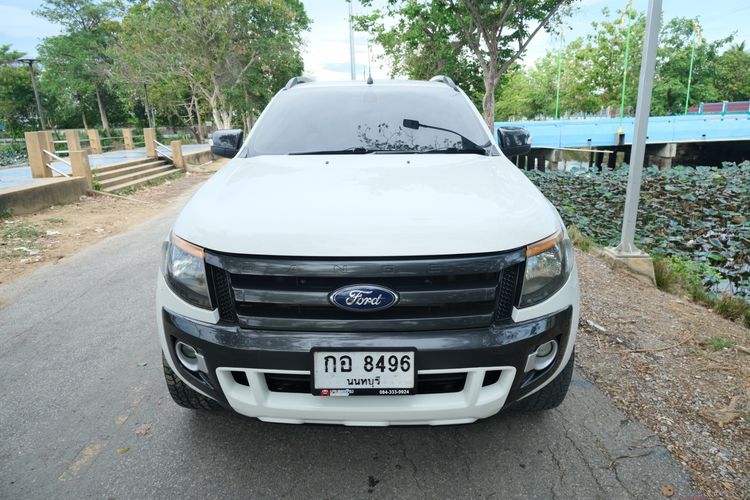 Ford Ranger 2014 2.2 Hi-Rider Wildtrak TDCi Pickup ดีเซล ไม่ติดแก๊ส เกียร์ธรรมดา ขาว รูปที่ 2