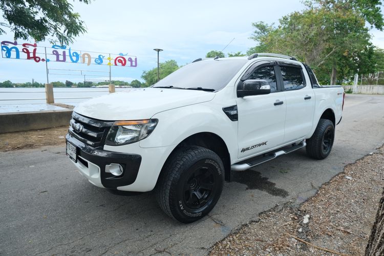 Ford Ranger 2014 2.2 Hi-Rider Wildtrak TDCi Pickup ดีเซล ไม่ติดแก๊ส เกียร์ธรรมดา ขาว รูปที่ 3