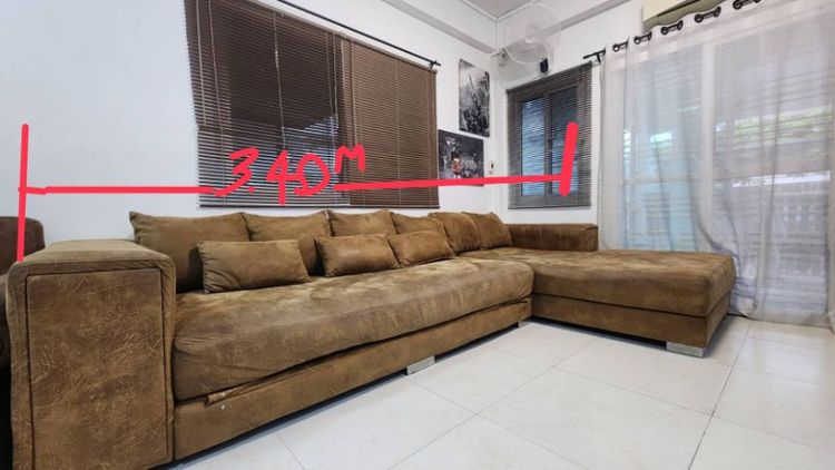 ขายโซฟาหนัง​เปิดนอนได้ไชต์ใหญ่พิเศษ​ กว้าง​ 3.40 เมตร​ แอลซ้ายยาว​ 2.05 เมตร​ เปิดออกมาเป็นที่นอนได้​ เป็นหนัง​ลายหนังช้าง​ ไม่ขาดไม่มีตำหนิ รูปที่ 7
