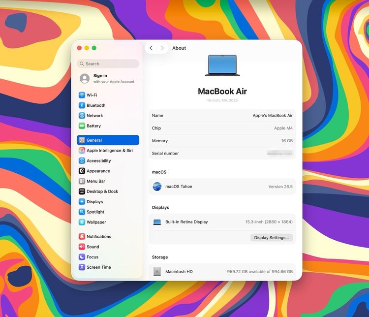 MacBook Air 15-inch M4 2025 Ram16GB SSD1TB Midnight apple care 14 May 2027 รูปที่ 12