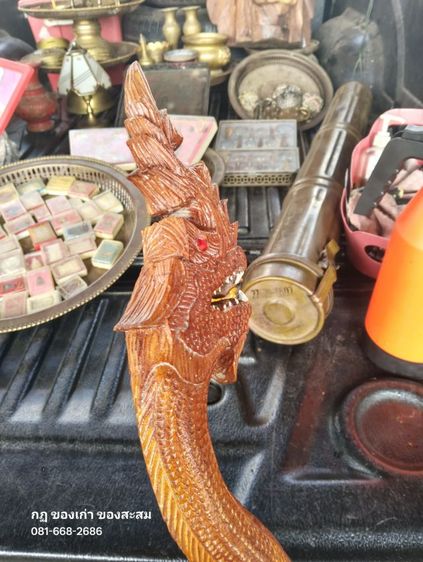 ไม้เท้าหัวพญานาค ไม้ประคองเดินผู้สูงอายุ งานไม้แกะสลัก รูปที่ 7