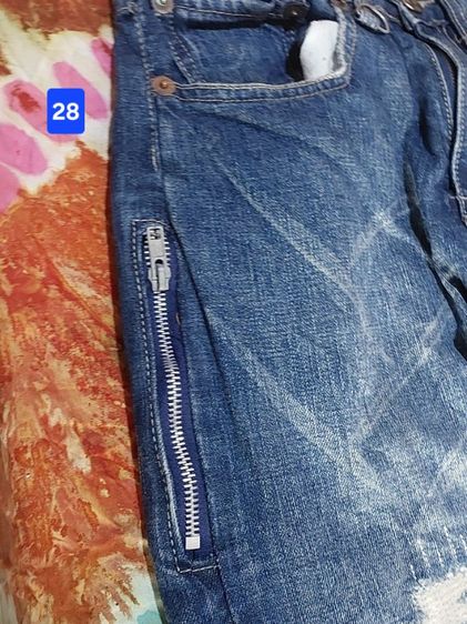 Levi's Fenom สายฟ้า สีขาว เอวจากป้าย 28ยาว32ยาวทั้ว42ขากว้าง8 สวยผ้าแน่นสภาพใหม่มาก รูปที่ 8